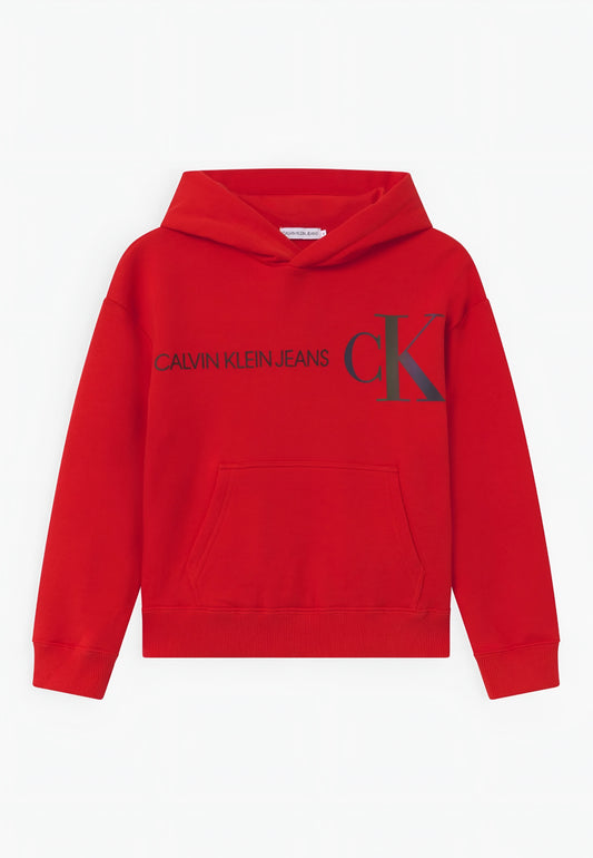 Calvin Klein Jeans kids REFLECTIVE LOGO HOODIE HEAVY MELTON