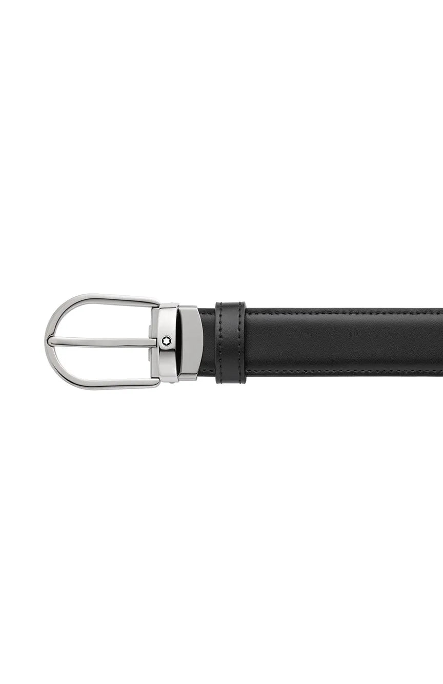 MONTBLANC Reversible leather belt, black/brown, 30mm wide 100 cm
