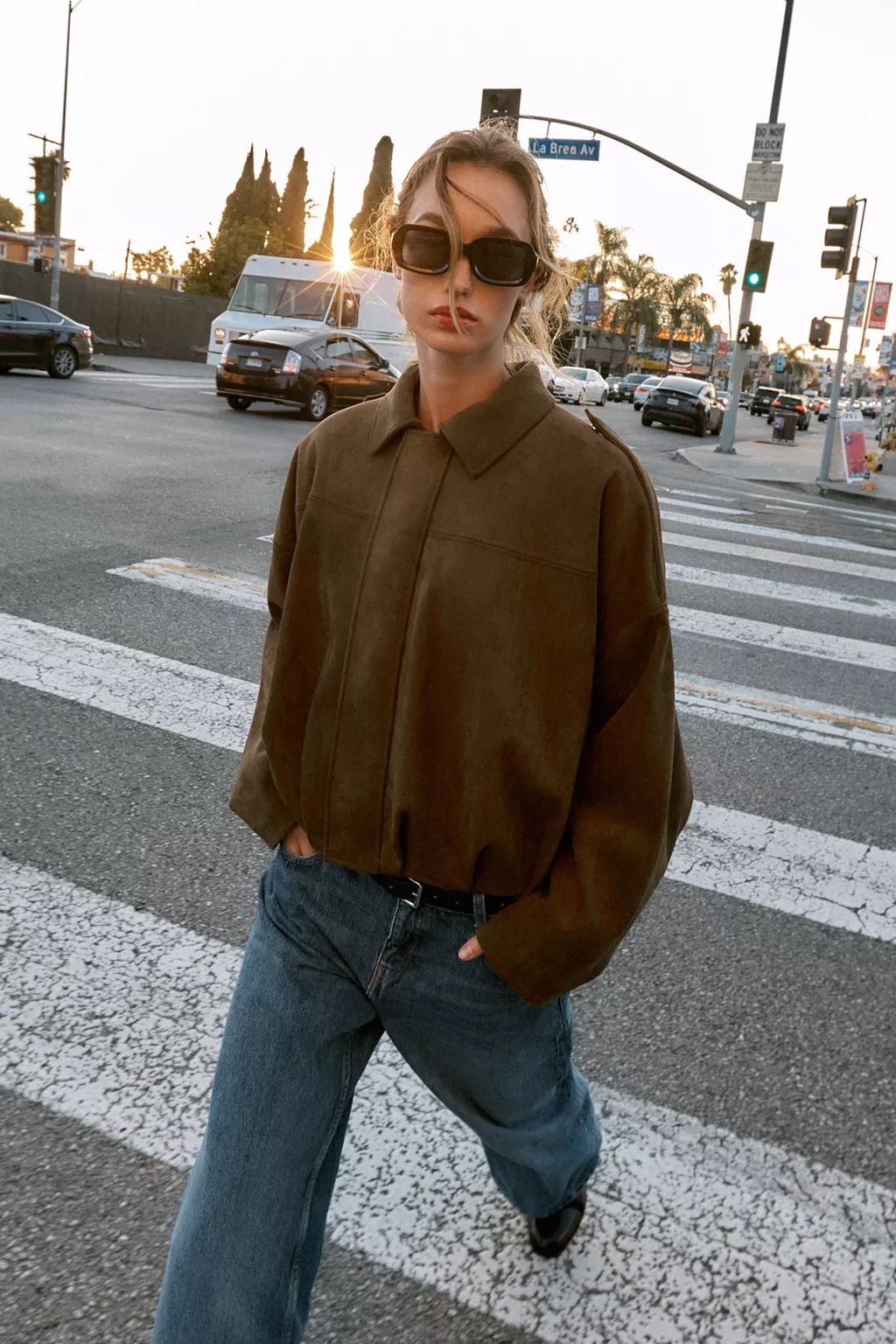 Zara women SUEDE EFFECT BOMBER JACKET