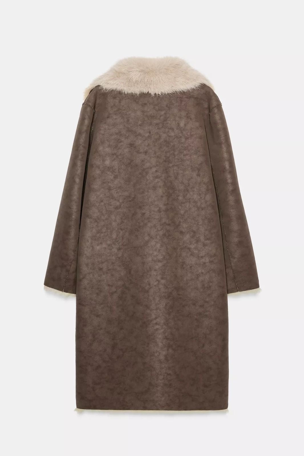 Zara REVERSIBLE DOUBLE-FACED FAUX FUR COAT