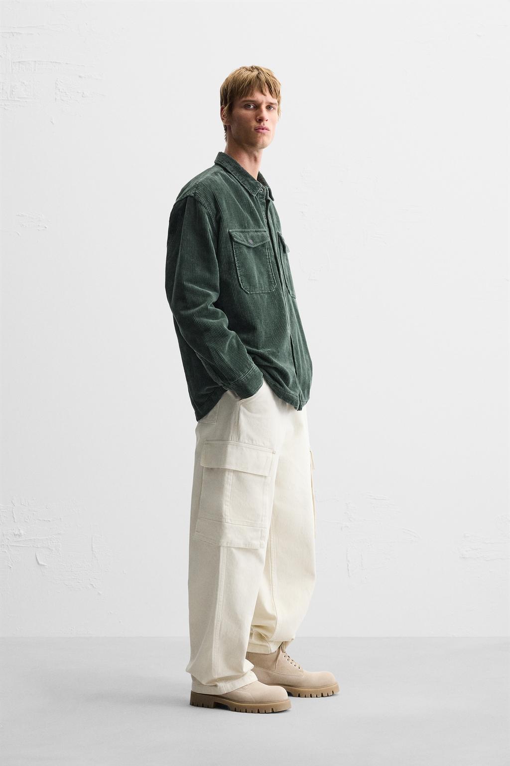 Over Shirt Zara Suede Shirt olive