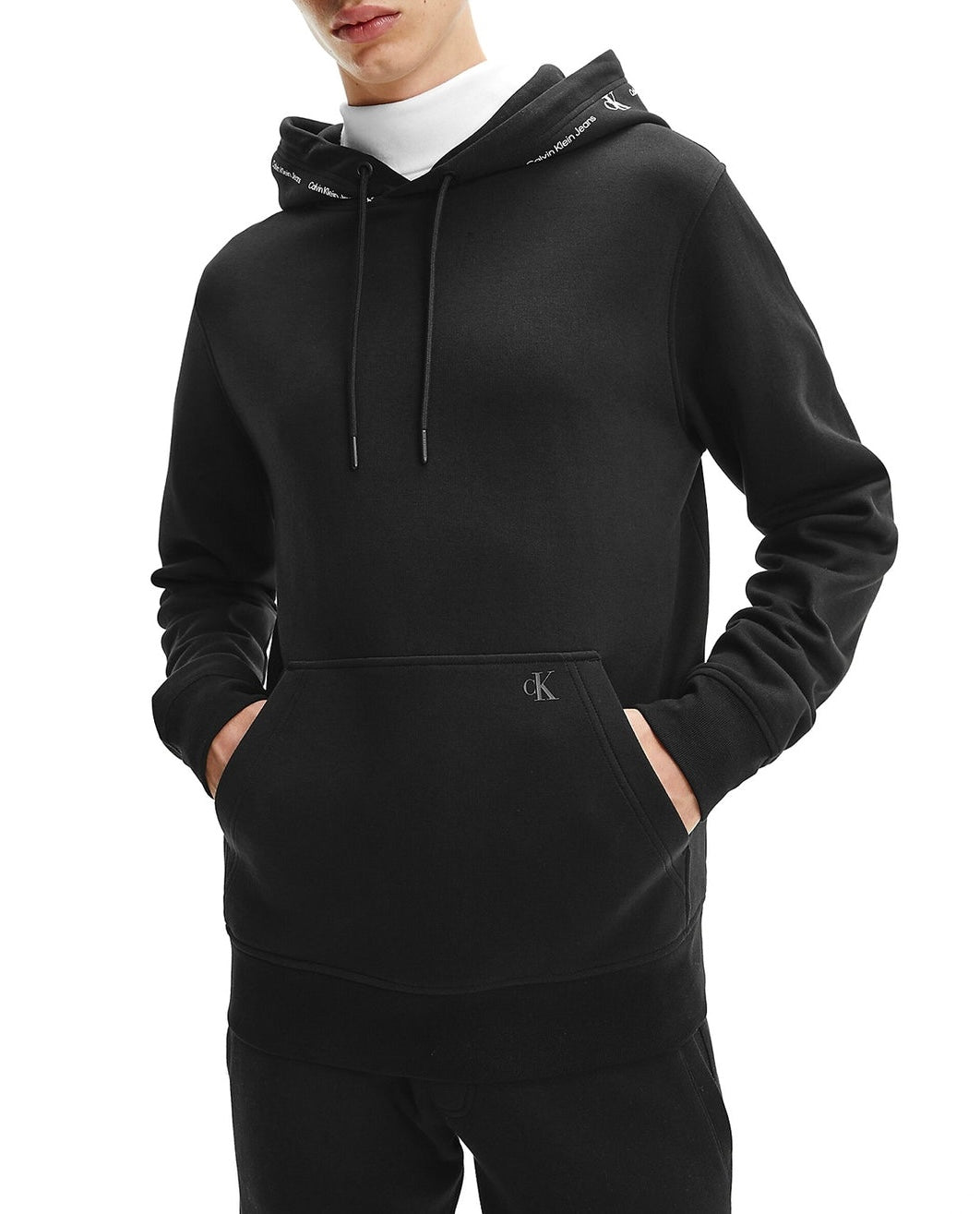 Calvin Klein HOODIE PRINTED HOOD BLACK