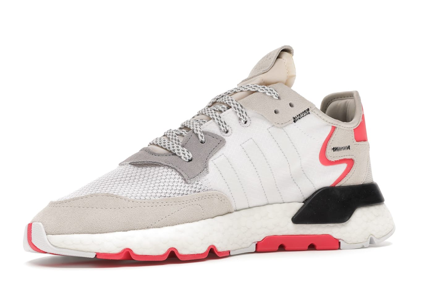 Adidas Nite Jogger White/Cloud White/Shock Red Big Kid's Athletic Shoes without box