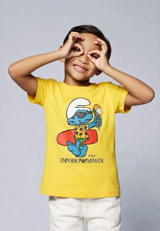 Emporio Armani Kids Smurf Yellow T-Shirt