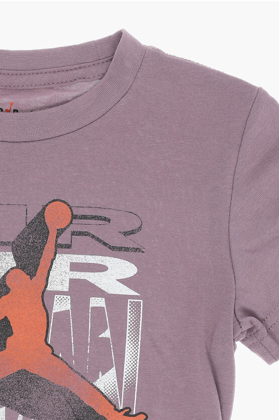 AIR JORDAN CREWNECK T-SHIRT AND SHORTS SET WITH PRINTED LOGO
