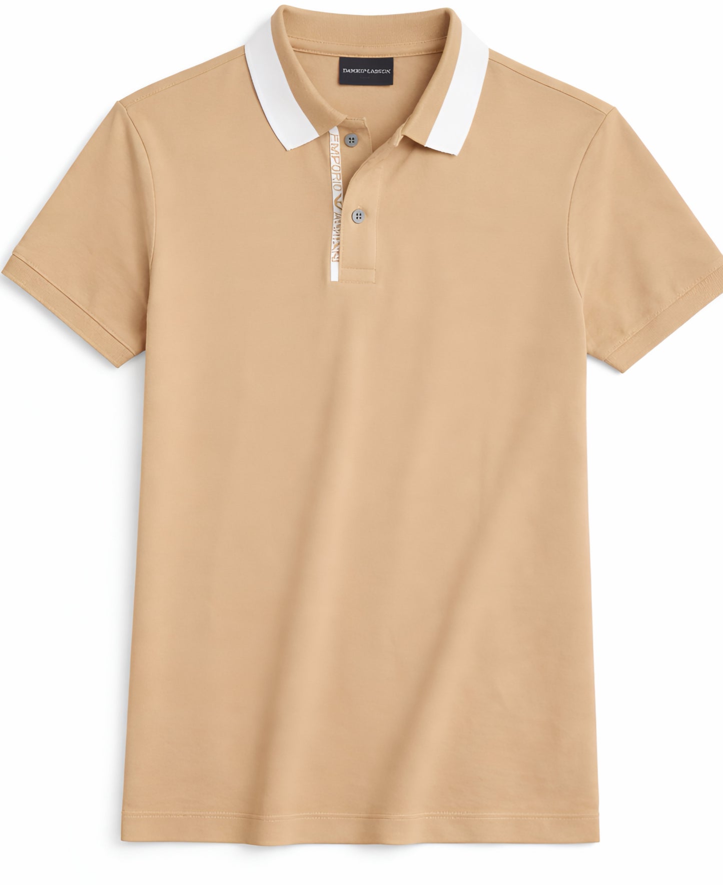 EMPORIO ARMANI POLO TSHIRT SLIM FIT WHITE COLLAR CAFFEE
