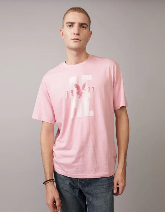 AMRICAN EAGLE MDL PRNTD PINK TSHIRT