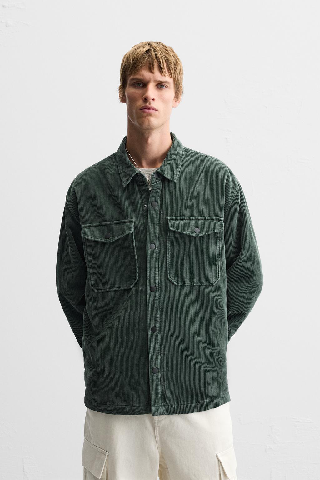 Over Shirt Zara Suede Shirt olive