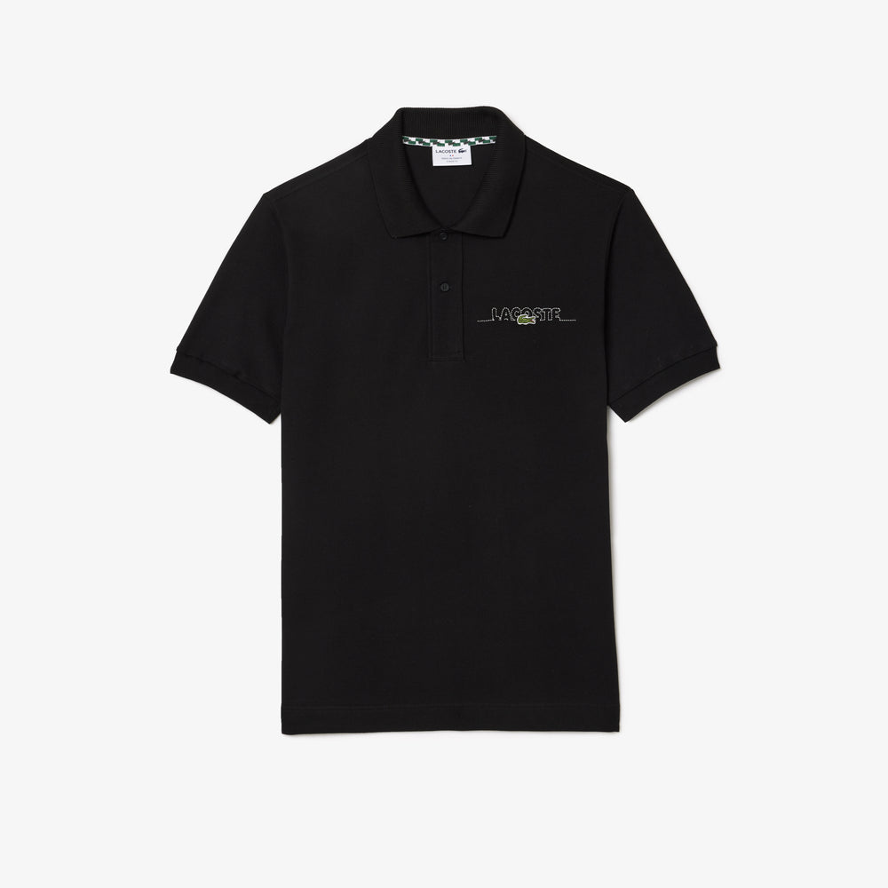 LACOSTE POLO TSHIRT SLIM FIT G W LOGO BLK