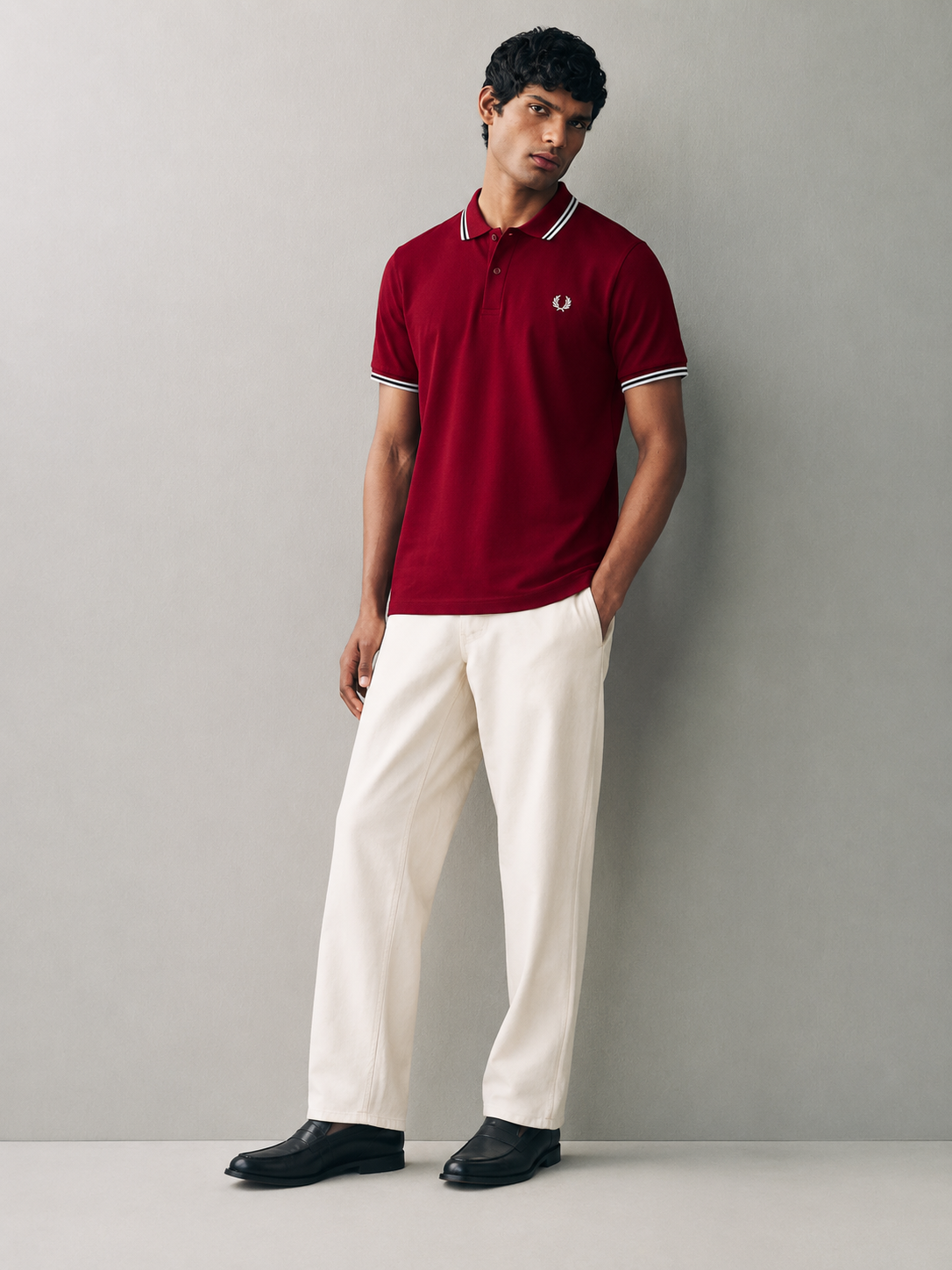 Fred Perry Maroon red polo shirt sqr