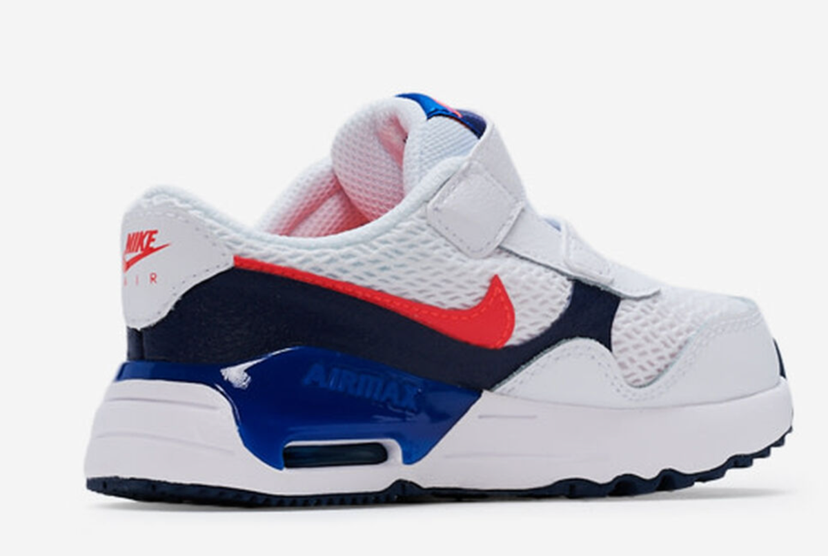 Toddler NIKE AIR Max SYSTM (TD) SHOES White / blue / crimson