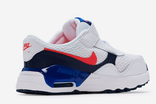 Toddler NIKE AIR Max SYSTM (TD) SHOES White / blue / crimson