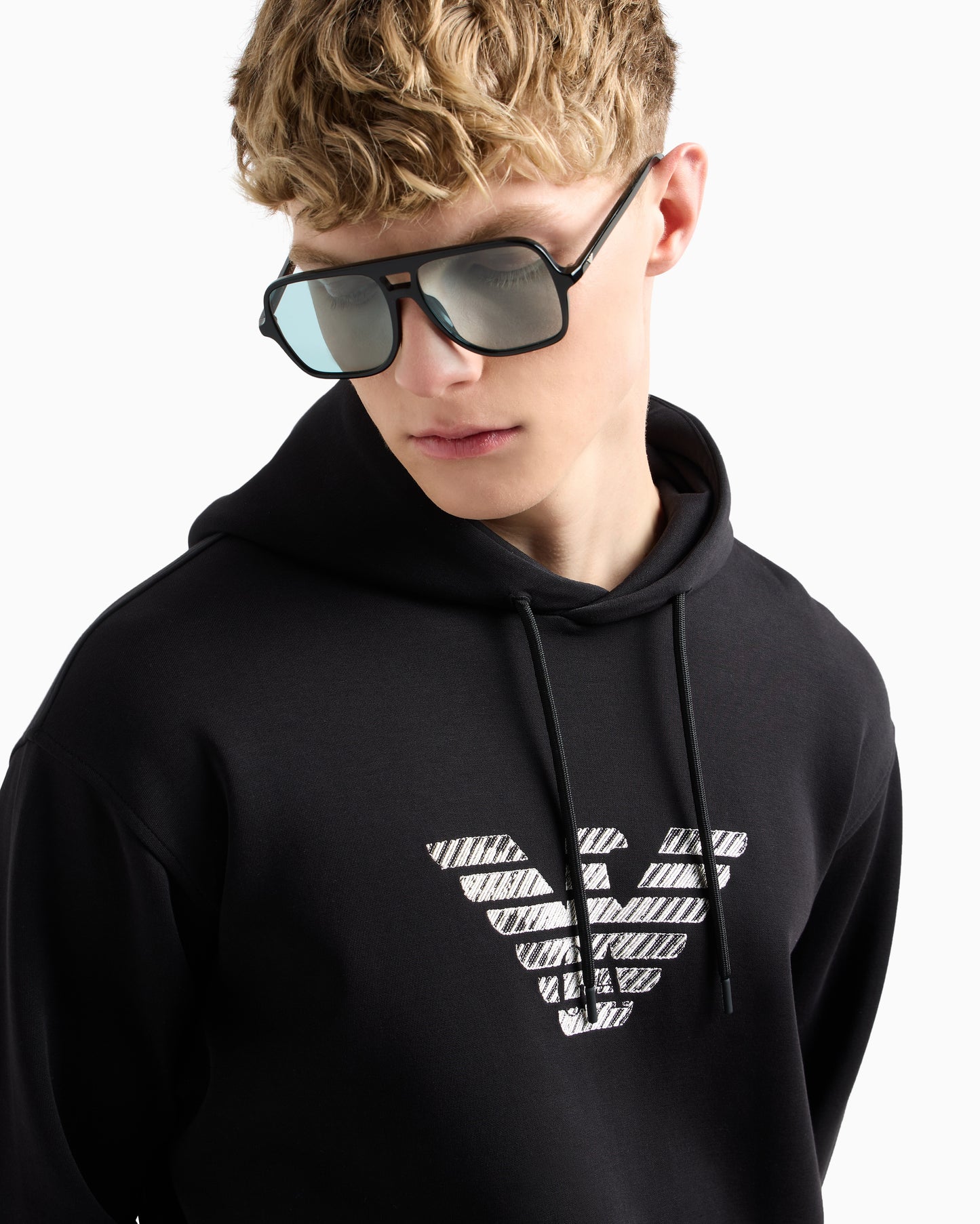 HOODIE EMPORIO ARMANI GA LOGO BLACK