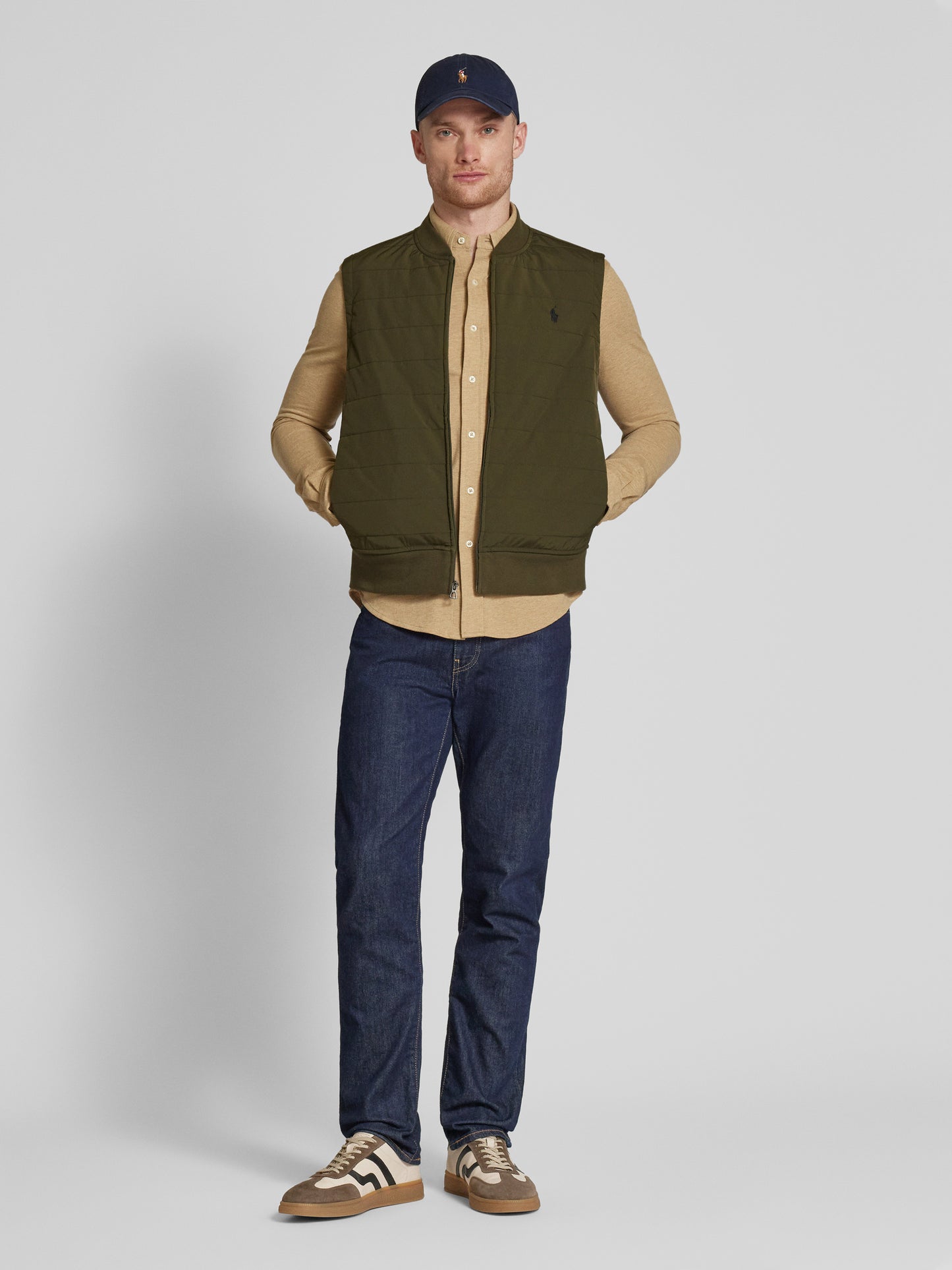ralph lauren fleeced vest olive