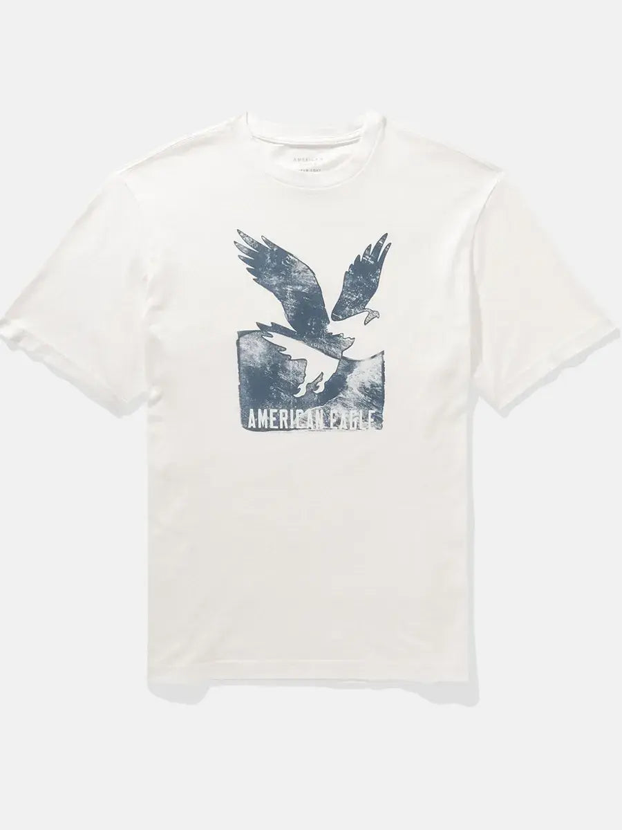 AMRICAN EAGLE  BLU/WHITE TSHIRT
