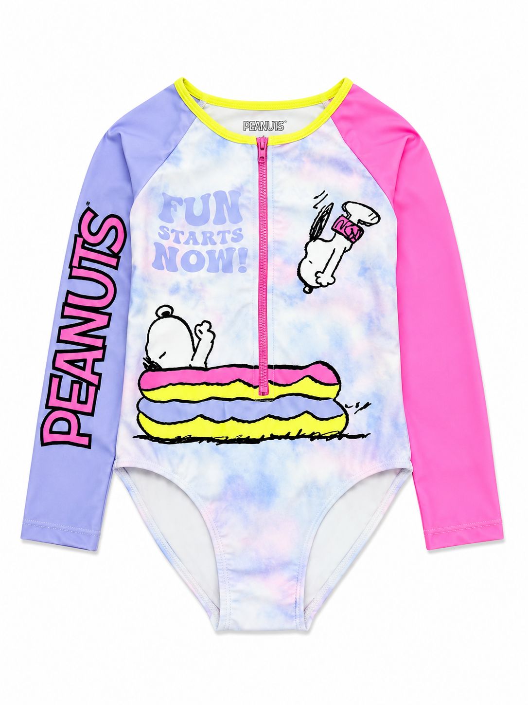 Girls One-Piece Long Sleeve Swimsuit – Snoopy Print Peanuts