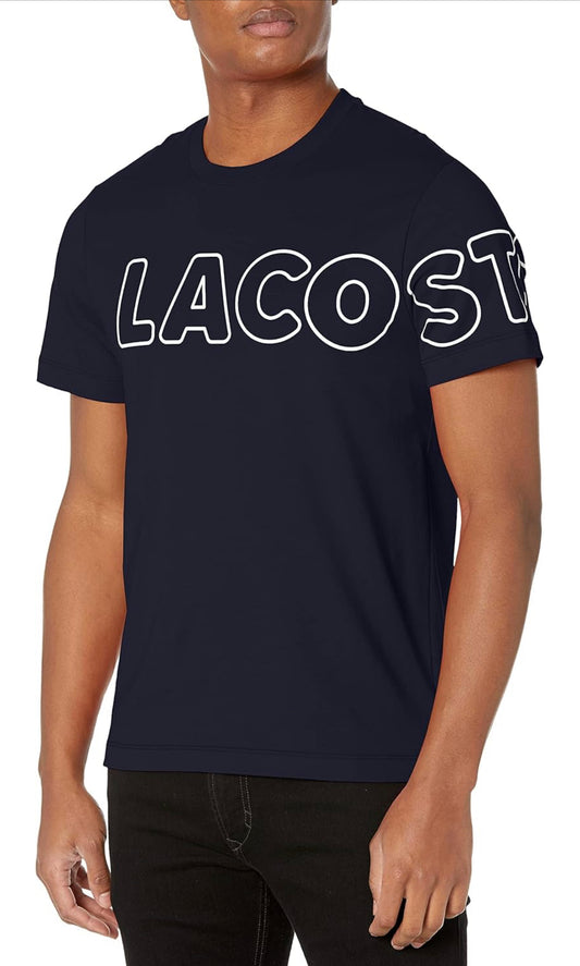 LACOSTE TSHIRT PRNTED SHOLDER SLIM FIT  NAVY