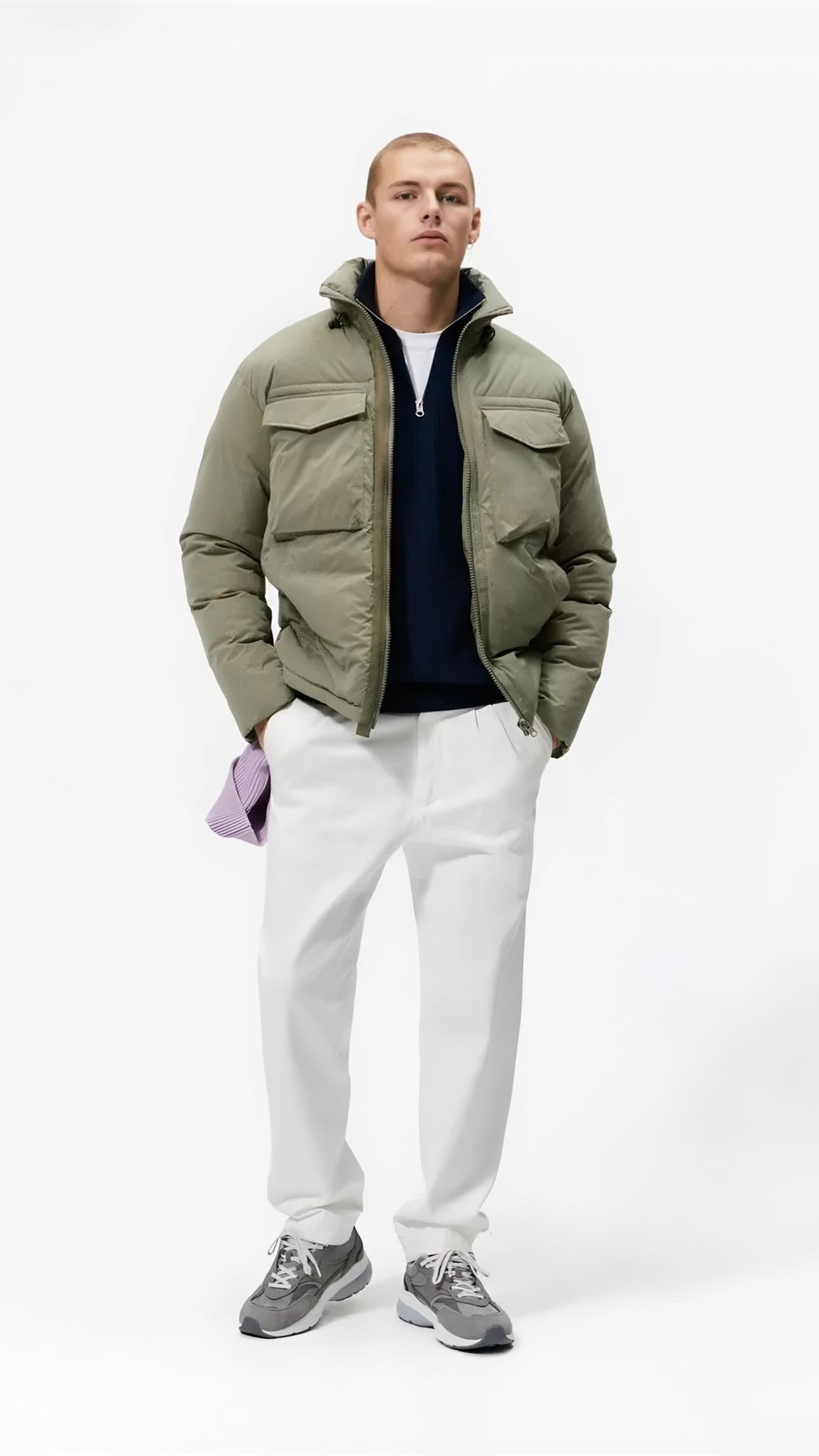 Zara JACKET PADDED WITH POCKETS green