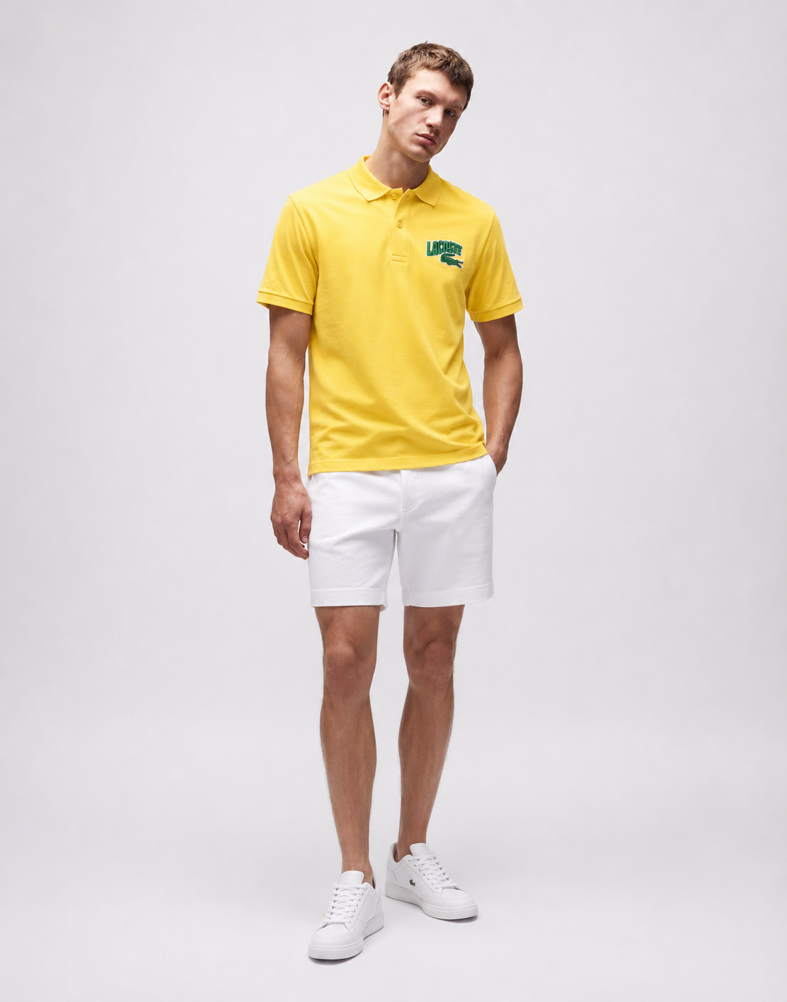 Lacoste Yellow Logo Polo Shirt reguler fit