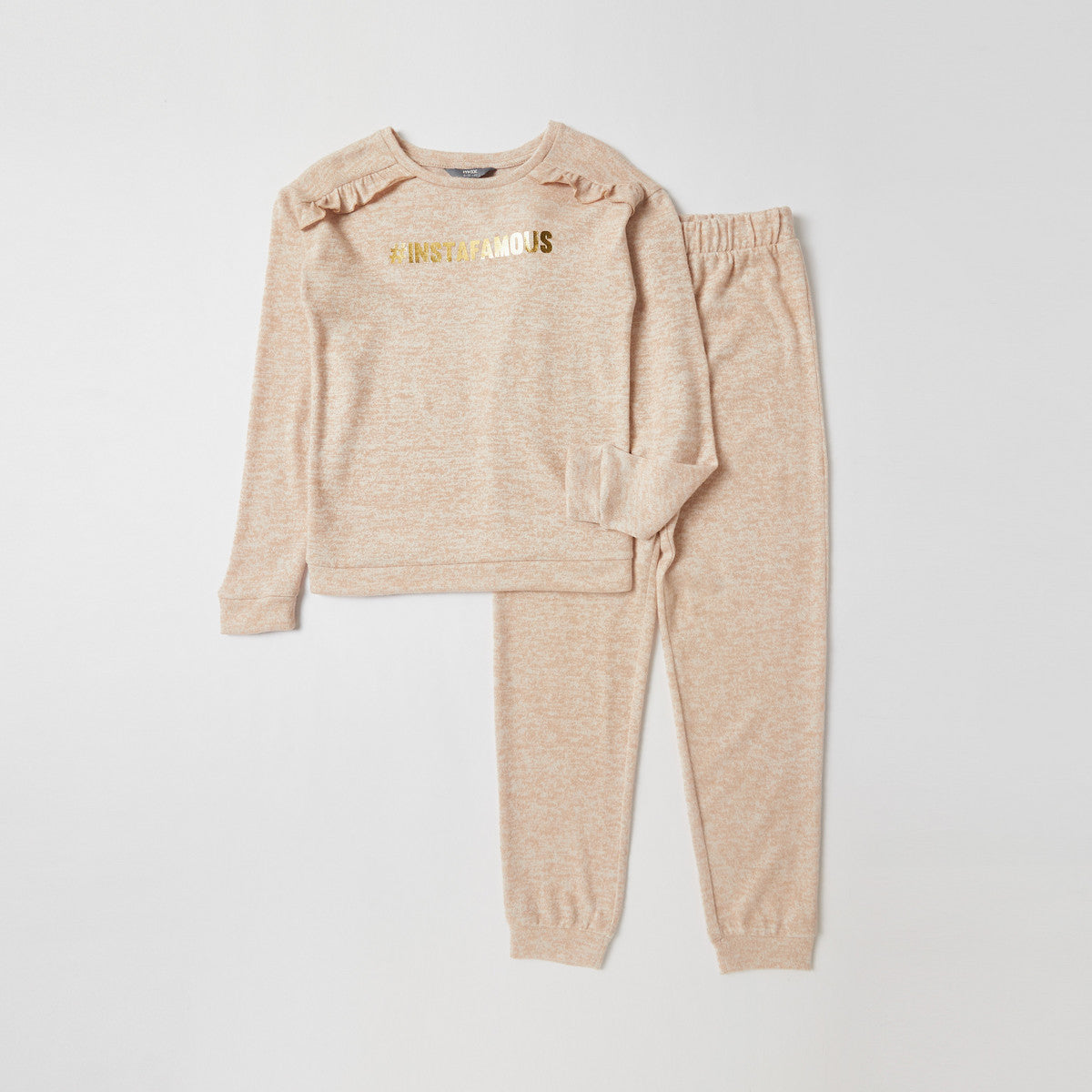 Max Pajama Brown Glitter Gold Cotton Girls 9-10Y
