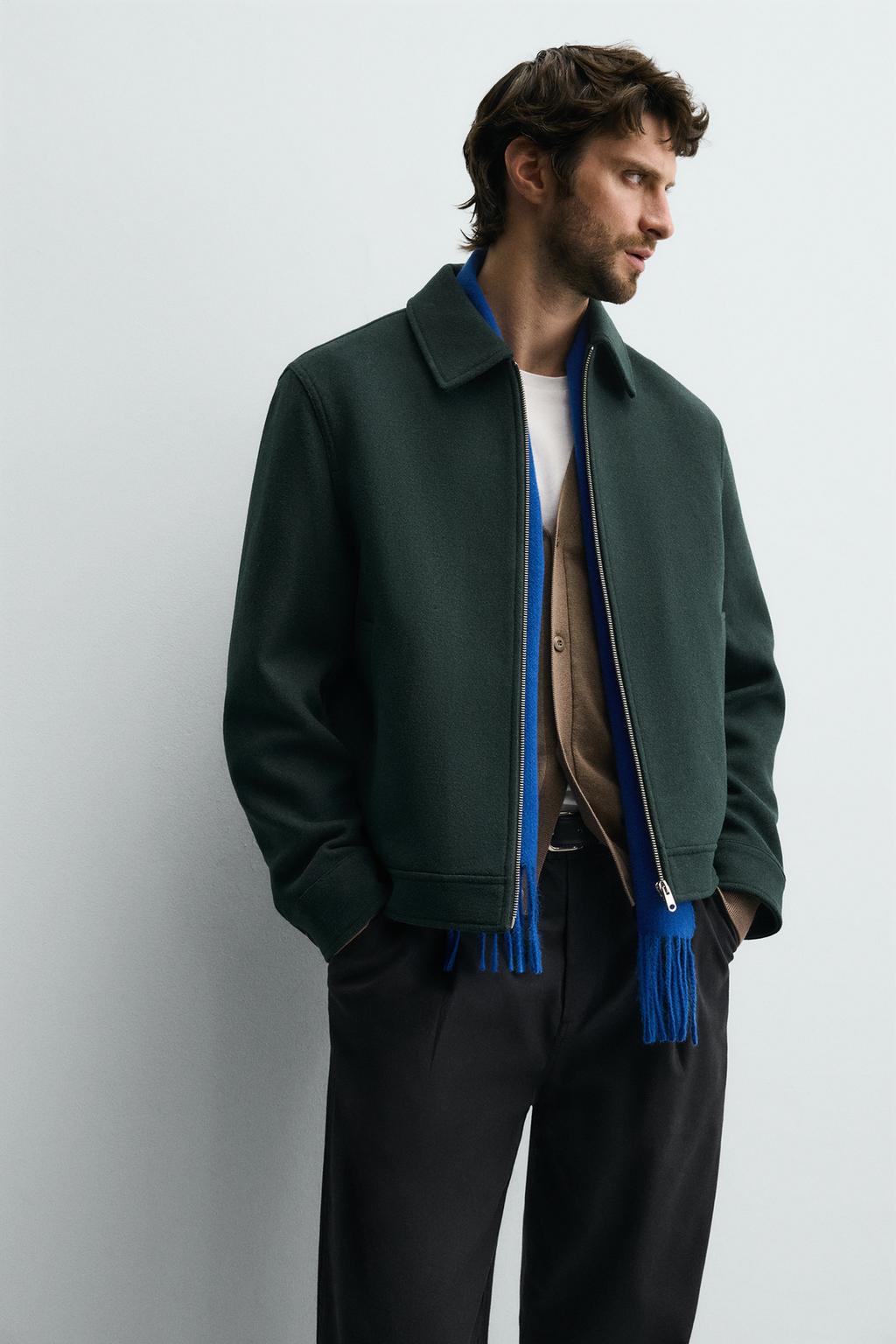 Zara wool-Blind GREEN jacket