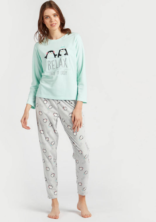 Cozy Collection Graphic Print T-shirt and All-Over Print Pyjama Set