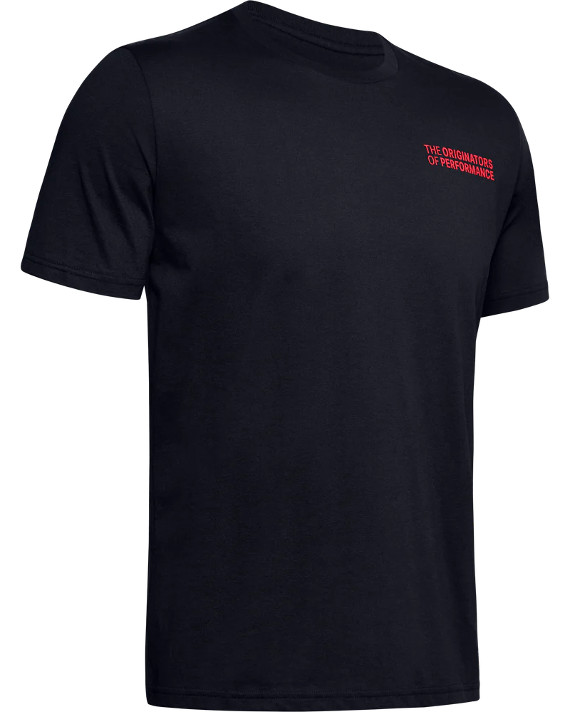 UNDERARMOR BLK PRNTD BK TSHIRT