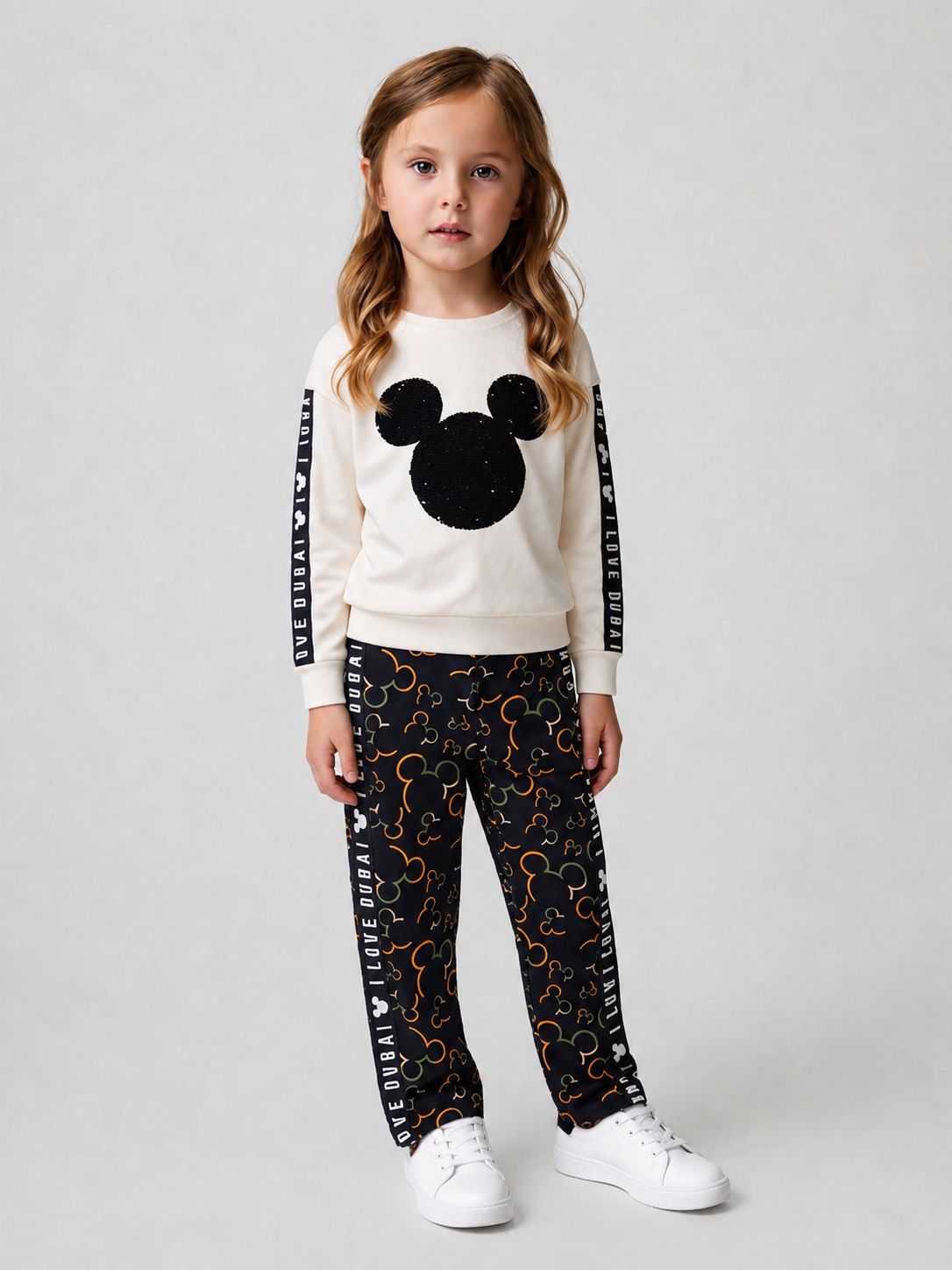 Max pjama Kids White Micky Mouse Glitter Cotton