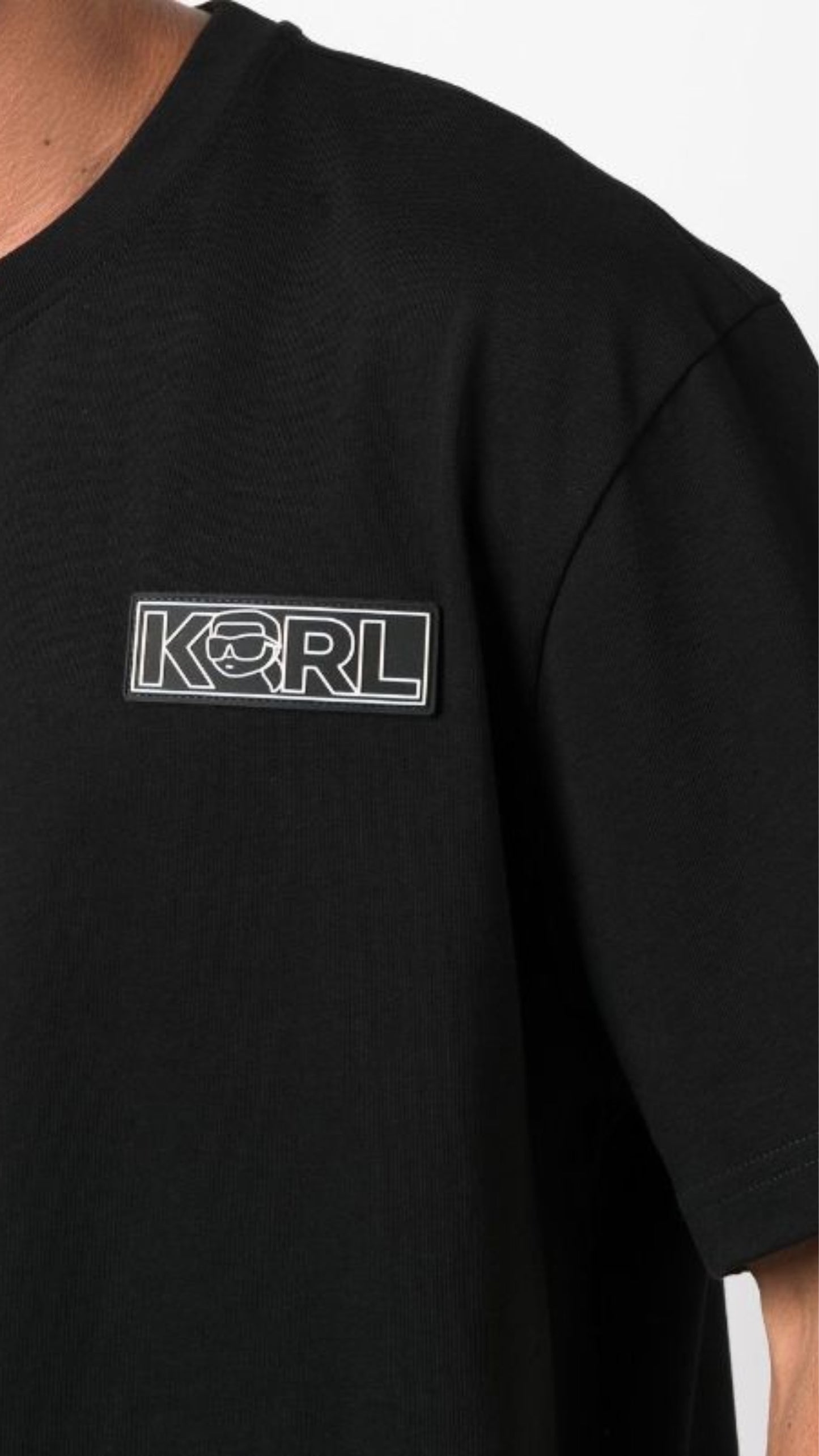 KARL LAGERFELD RBR LOGO  BLACK TSHIRT