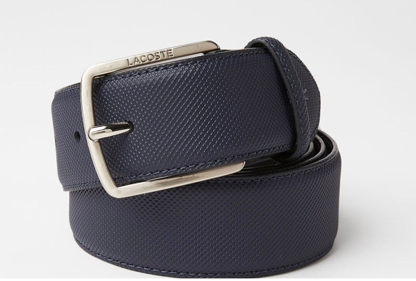LACOSTE LEATHER BELT NAVY 110 cm