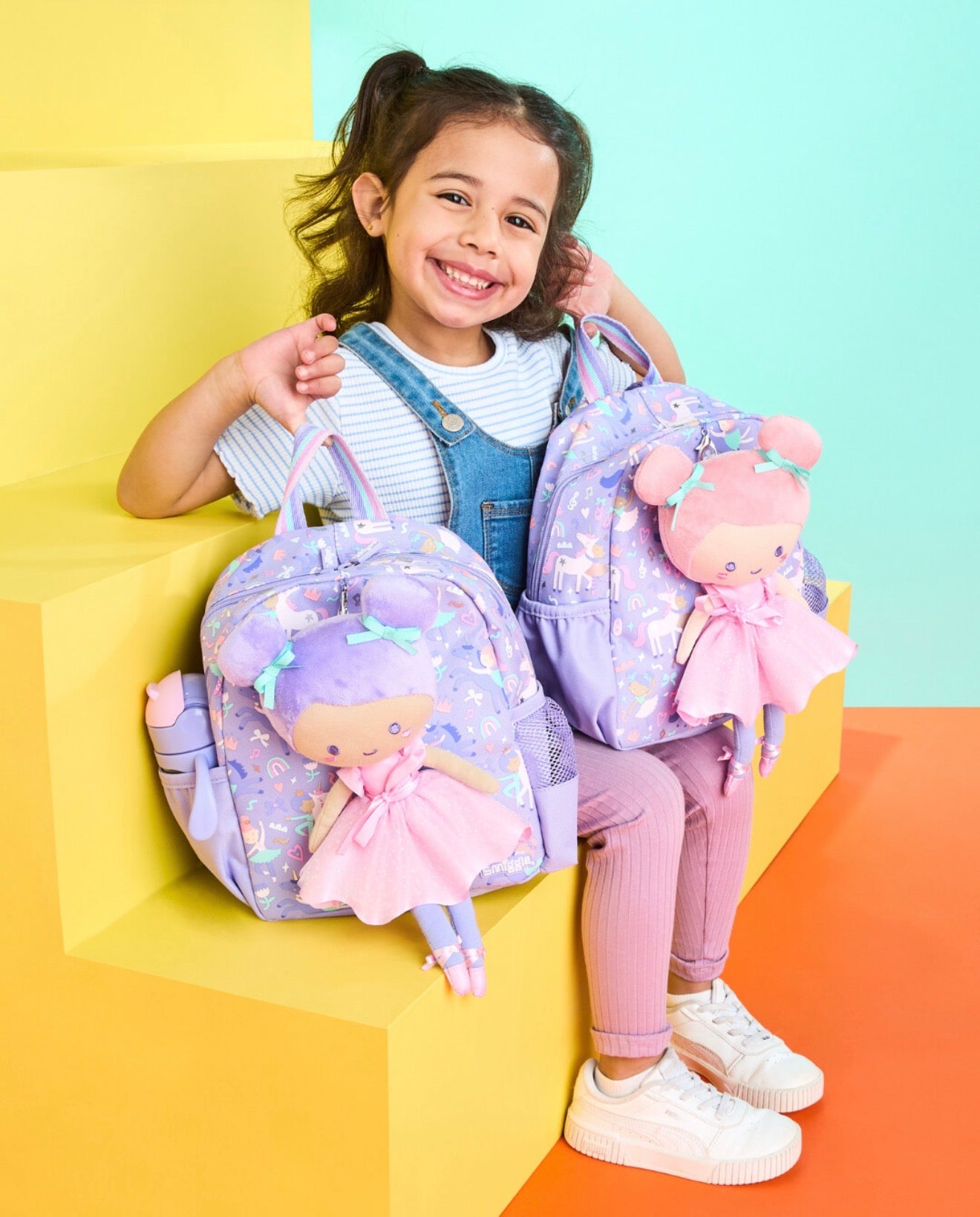 Smiggle teeny tiny backpack come with ballerina plush