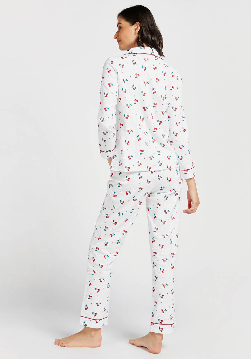 Cherry All Over Print Pajama Set