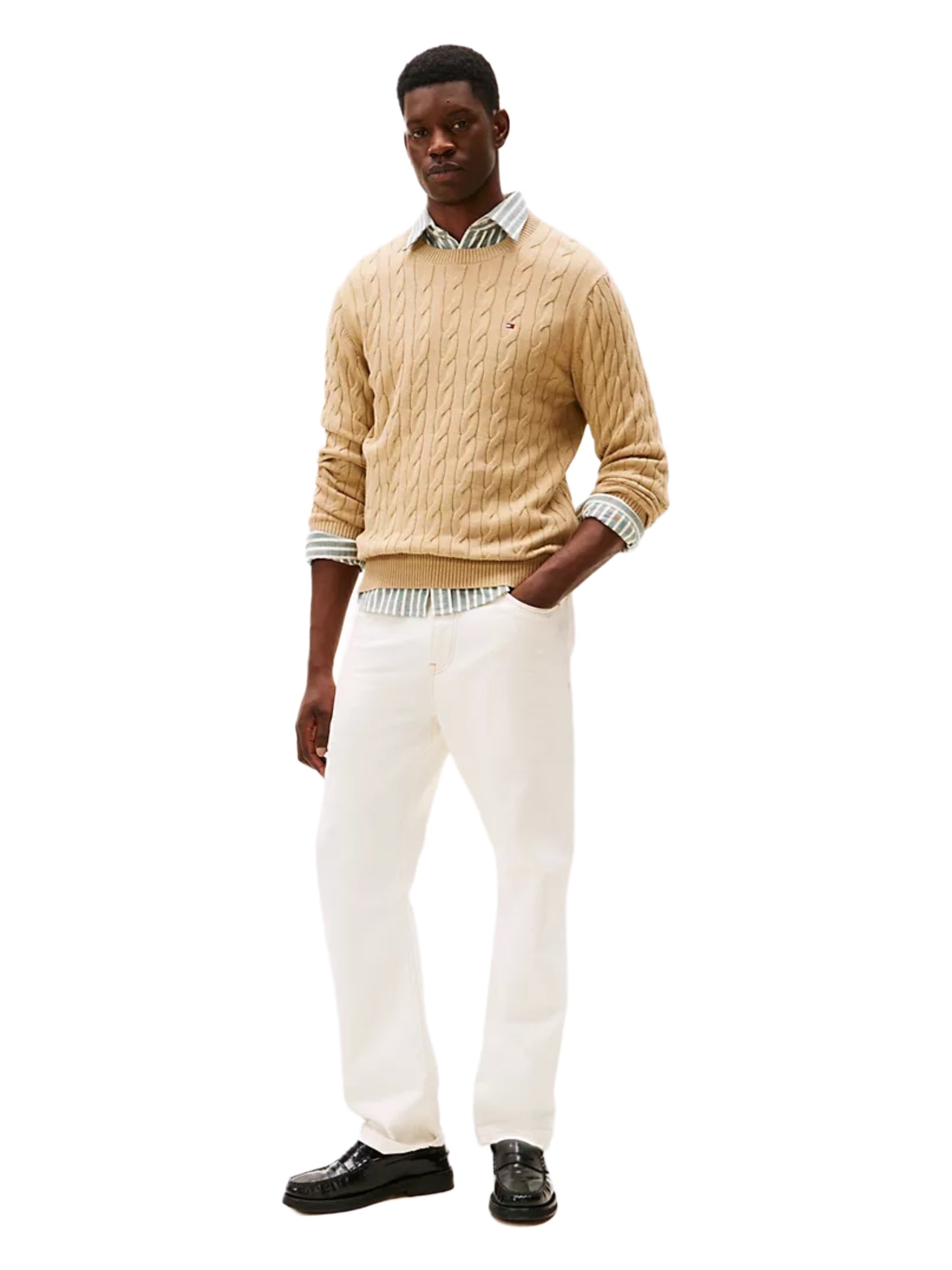 Tommy Hilfiger cable pullover crew neck beige