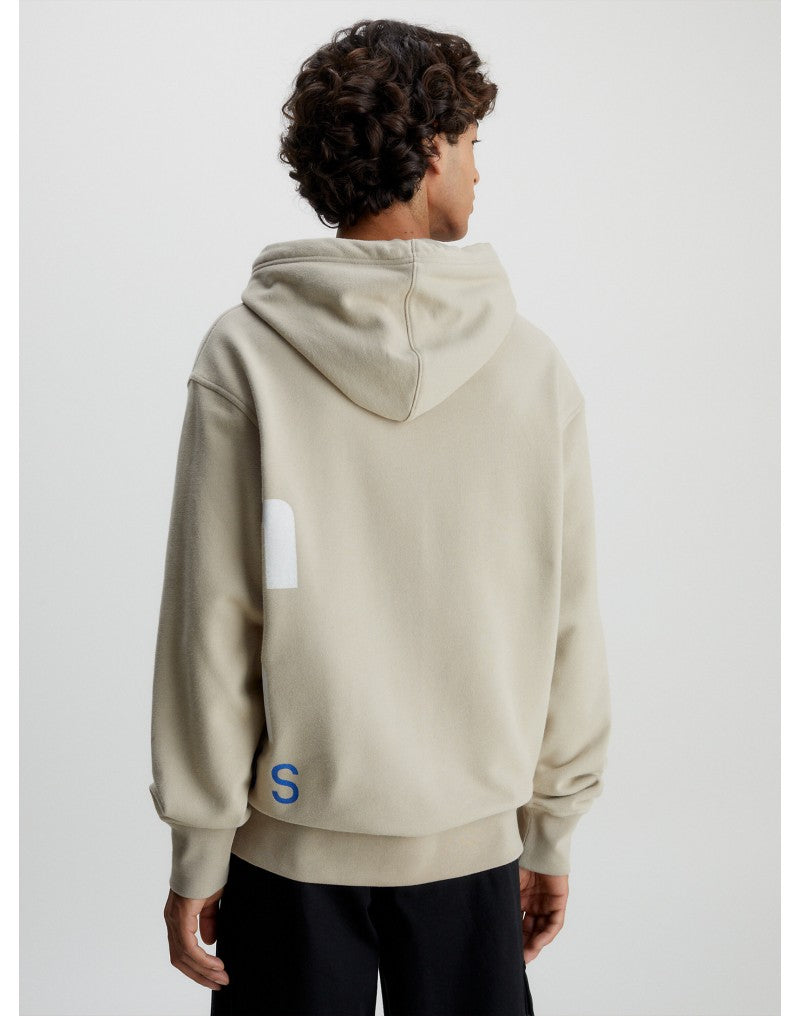 Calvin klein HOODIE PRINTED MELTON  BEIGE