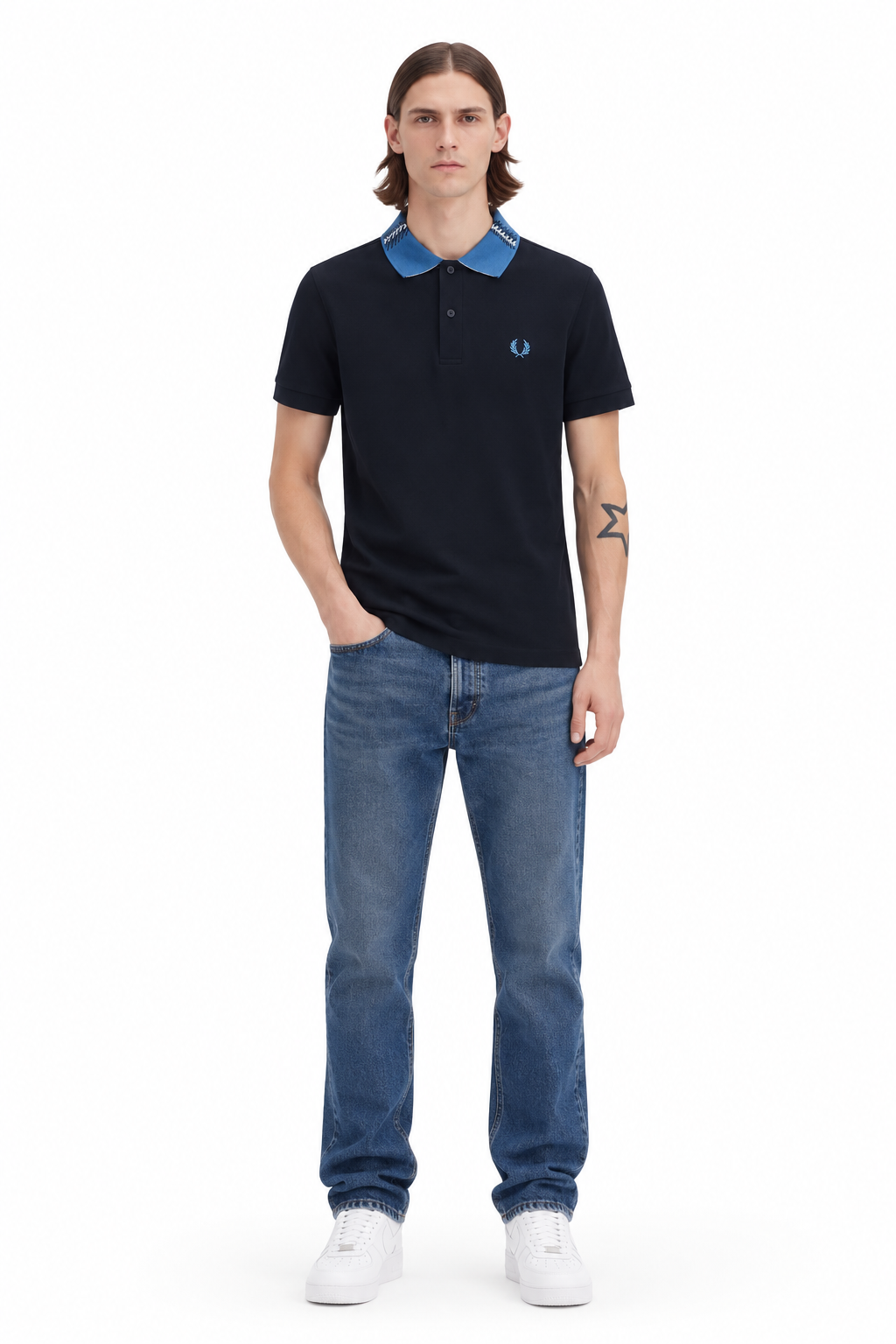 Fred Perry  polo shirt blue collar