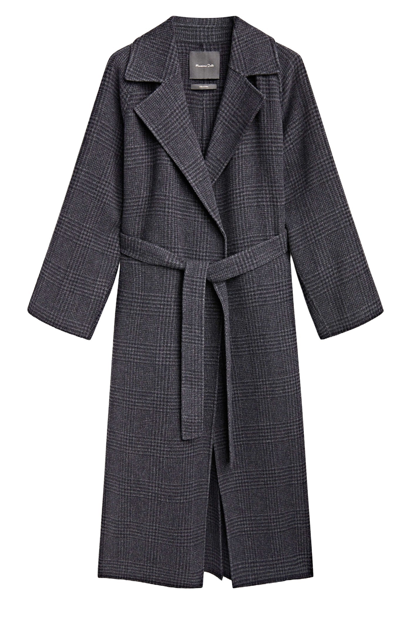 Massimo dutti Long Wool Blend Check Robe