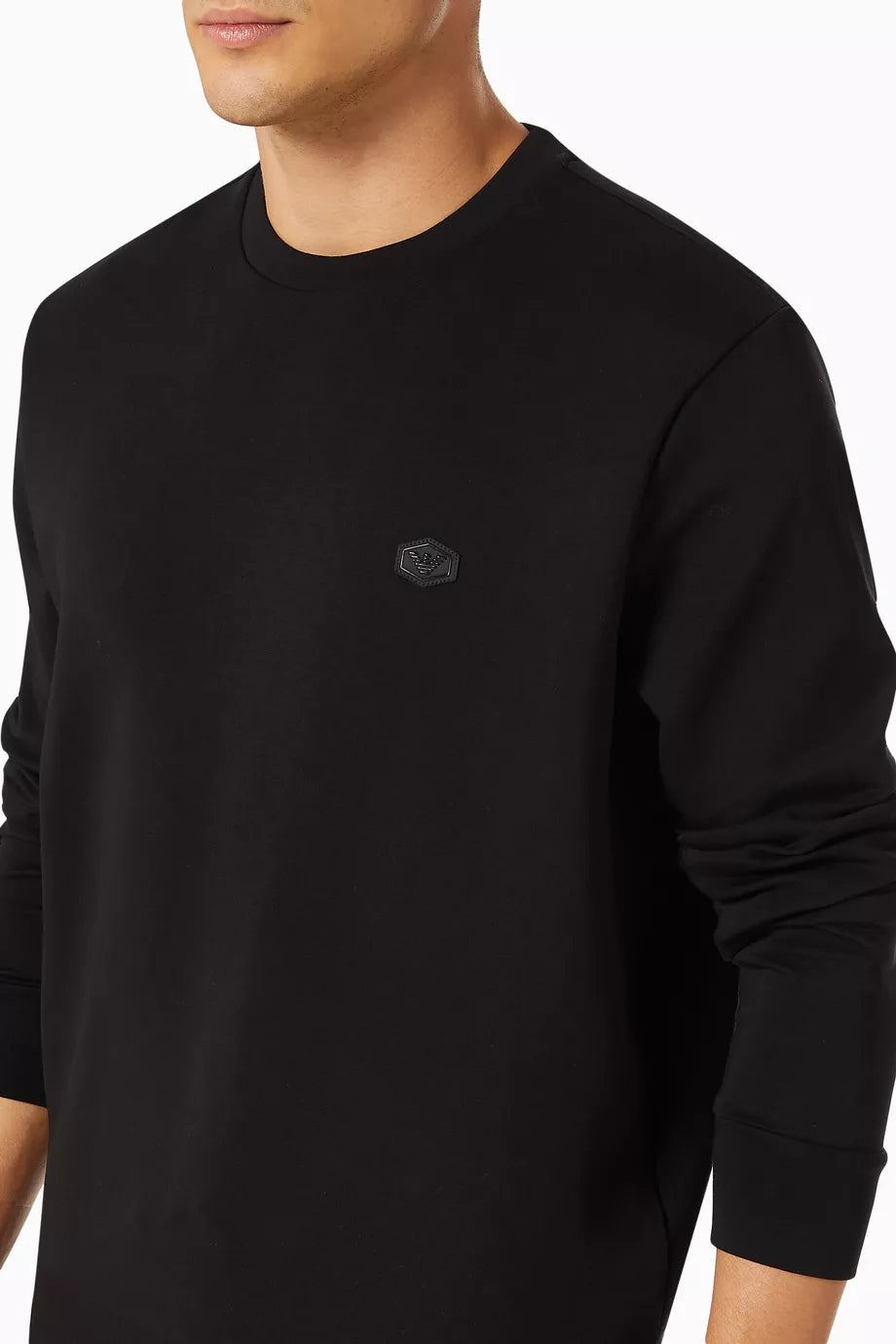 Emporio Armani SWEATSHIRT S-LOGO INTRLOCK BLACK