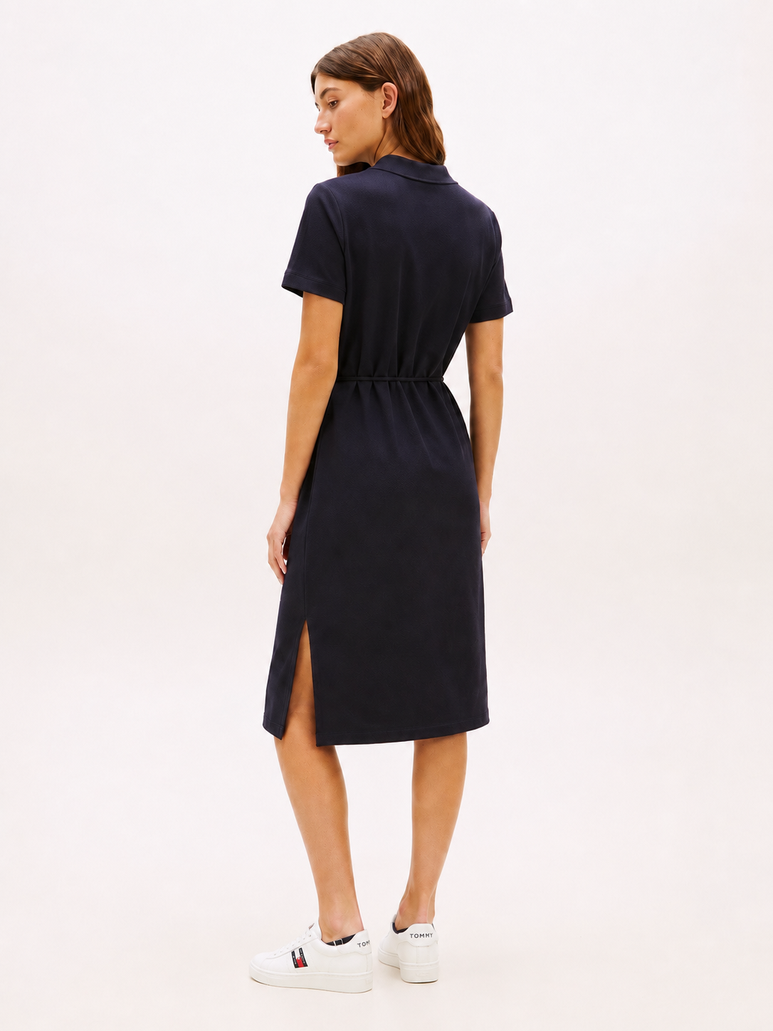 Tommy Hilfiger Elegant Polo Collar Navy Dress