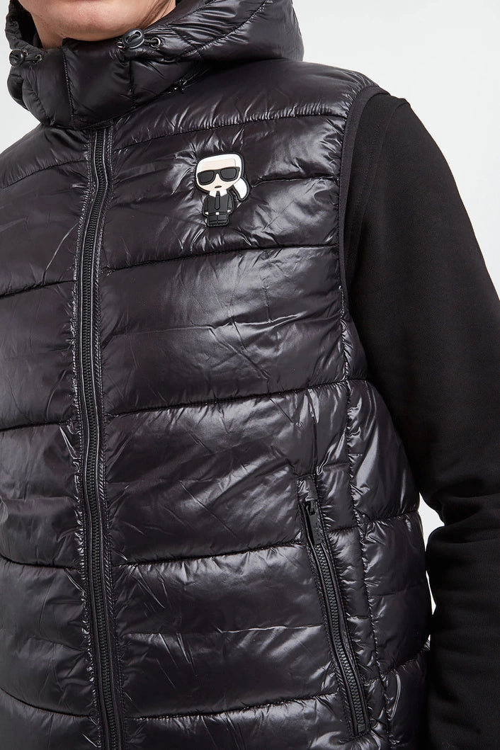 Karl Lagerfeld padded vest Detachable hood