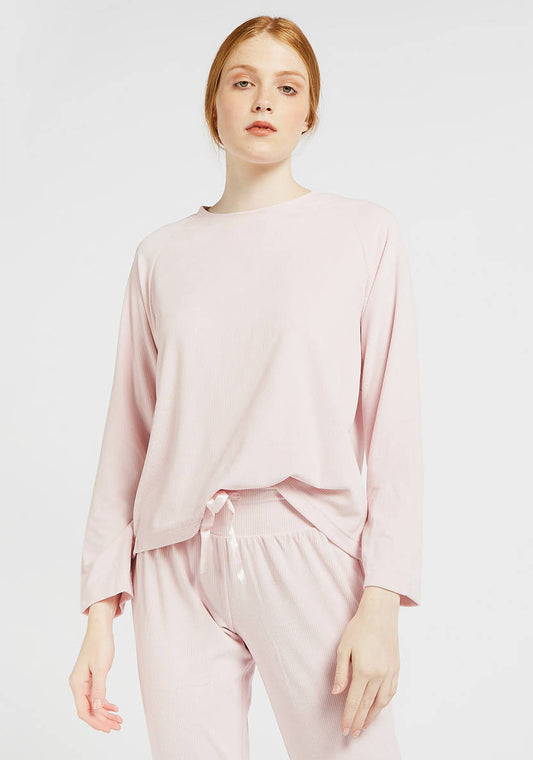 Solid Round Neck T-shirt and Full Length Pyjama Set