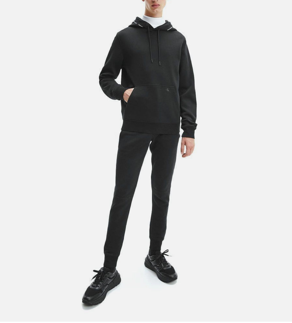 Calvin Klein HOODIE PRINTED HOOD BLACK
