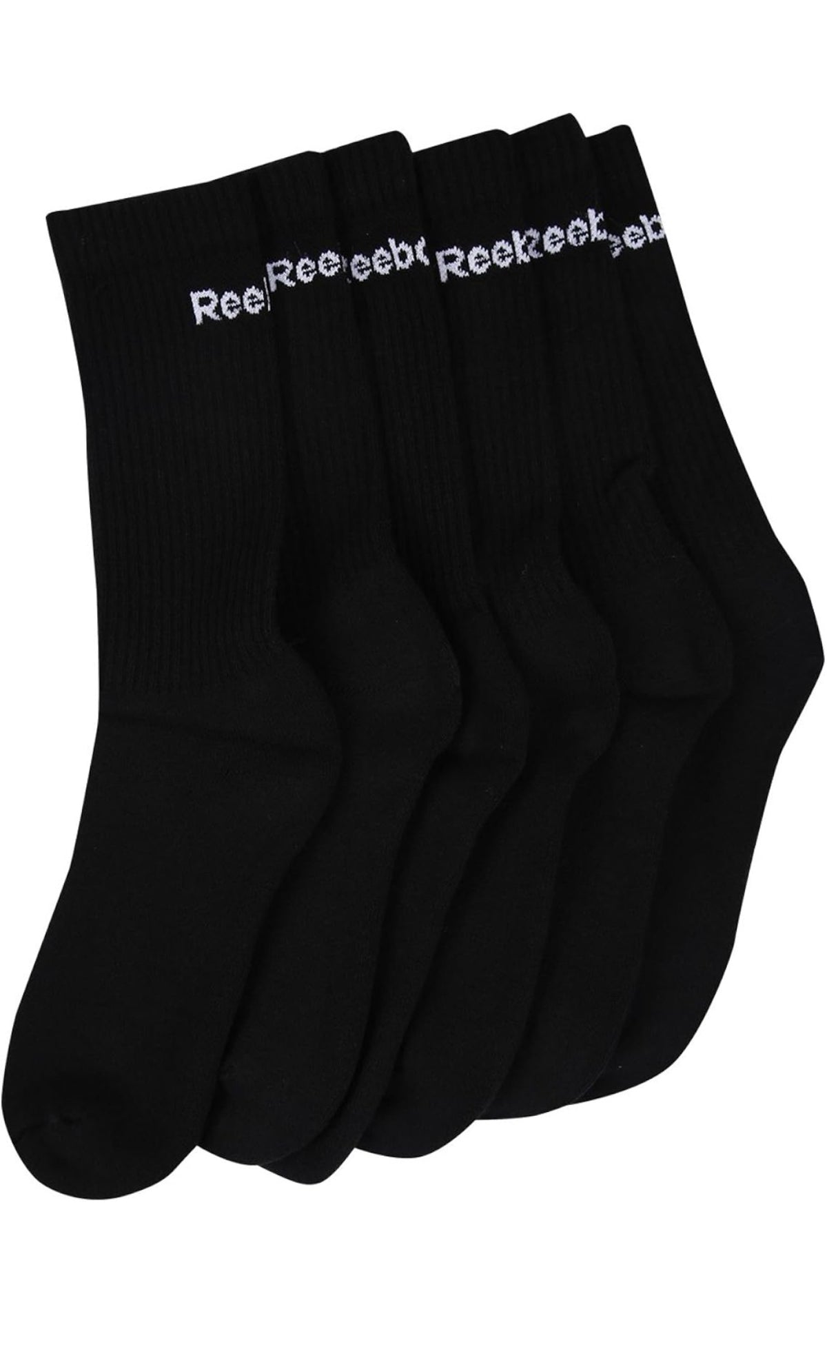 Reebok 3 pairs  boys black crew socks foot length 18 cm