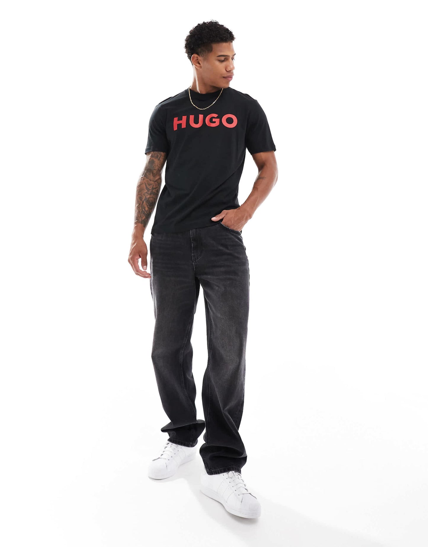 HUGO TSHIRT RD BG LOGO Black