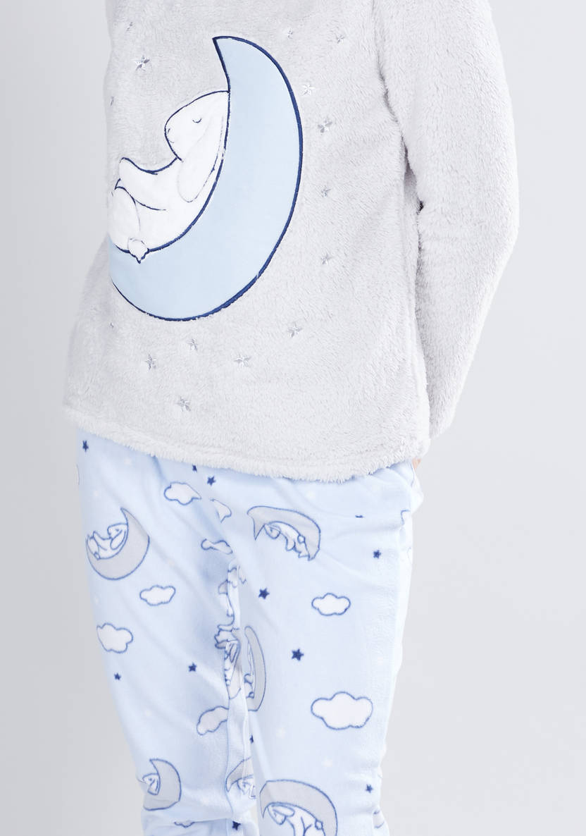 Cozy Collection Textured T-shirt and Full Length Jog Pants Set