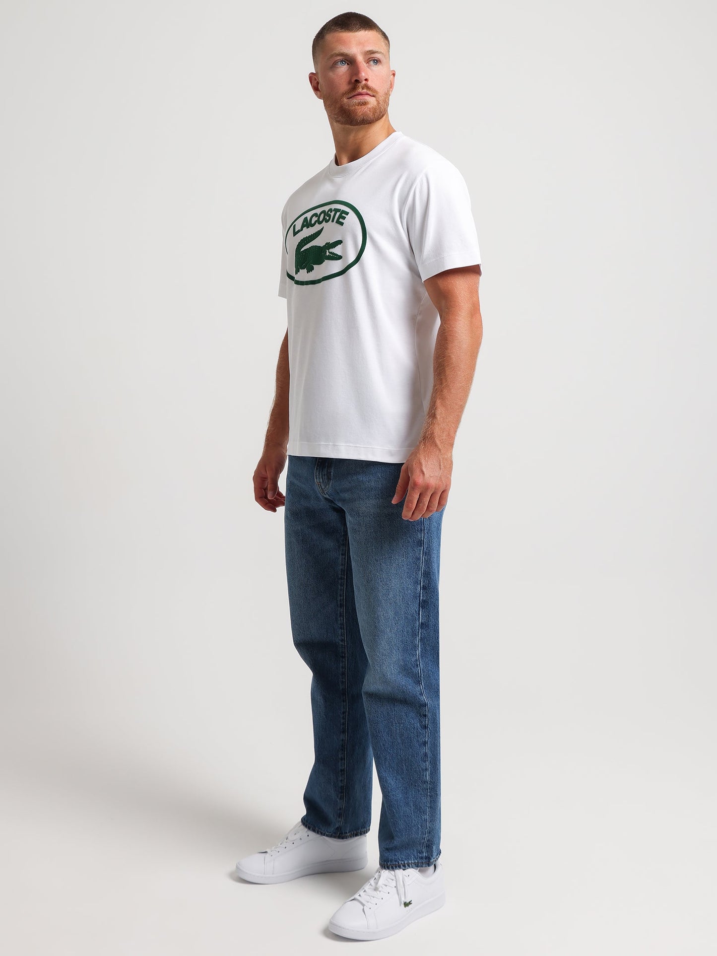 LACOSTE TSHIRT GRN LOGO White