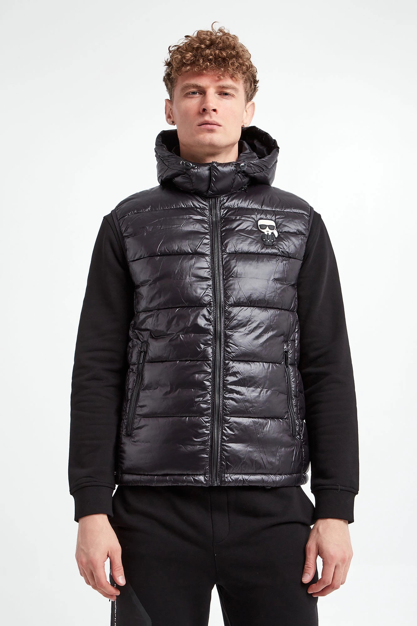 Karl Lagerfeld padded vest Detachable hood