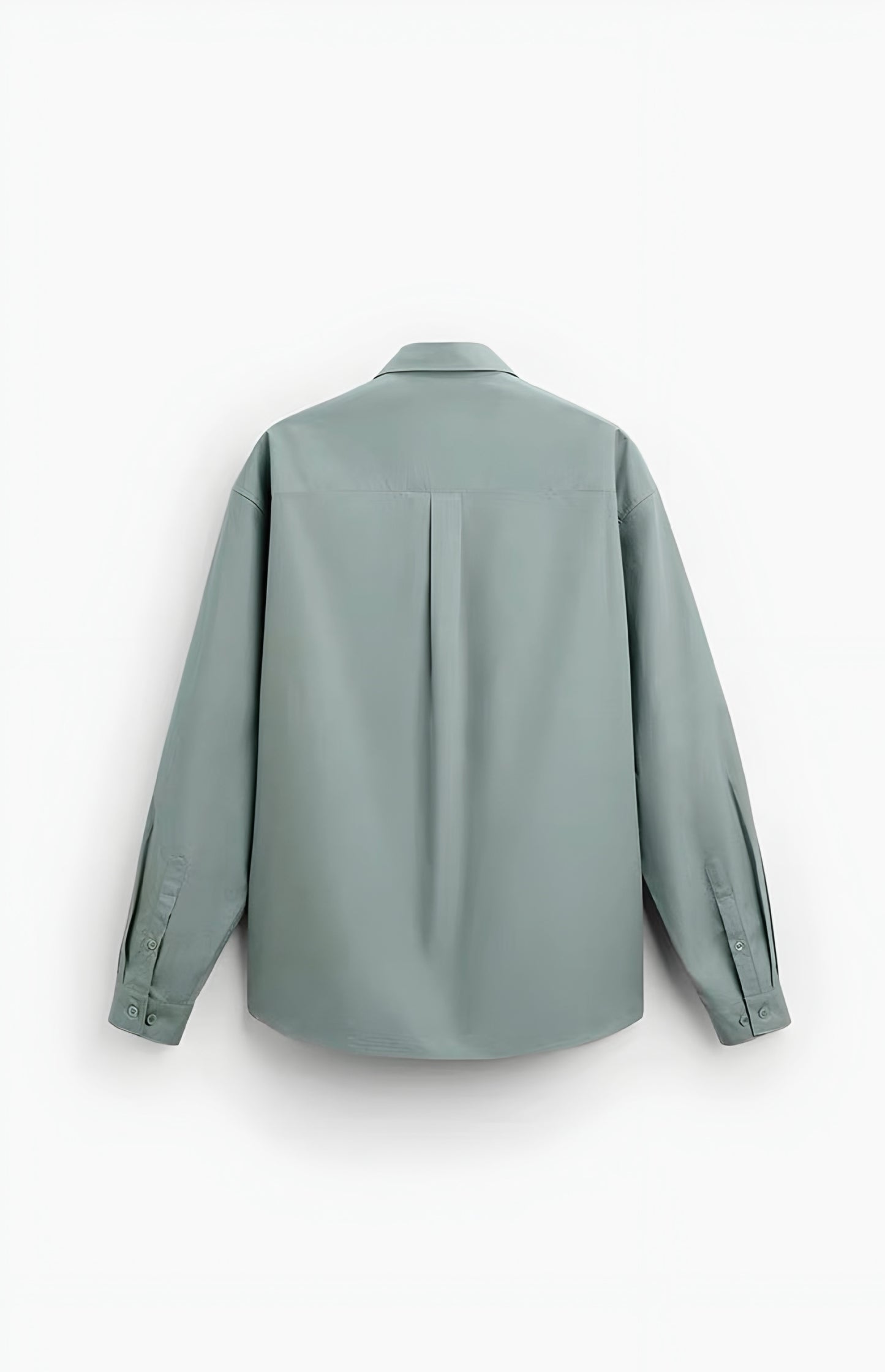 Zara relaxed Pocket poplin shirt green FIT BIGGER