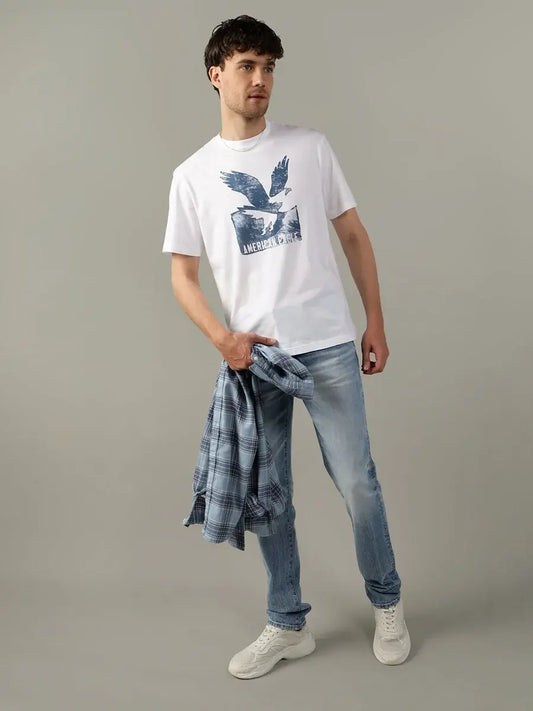 AMRICAN EAGLE  BLU/WHITE TSHIRT