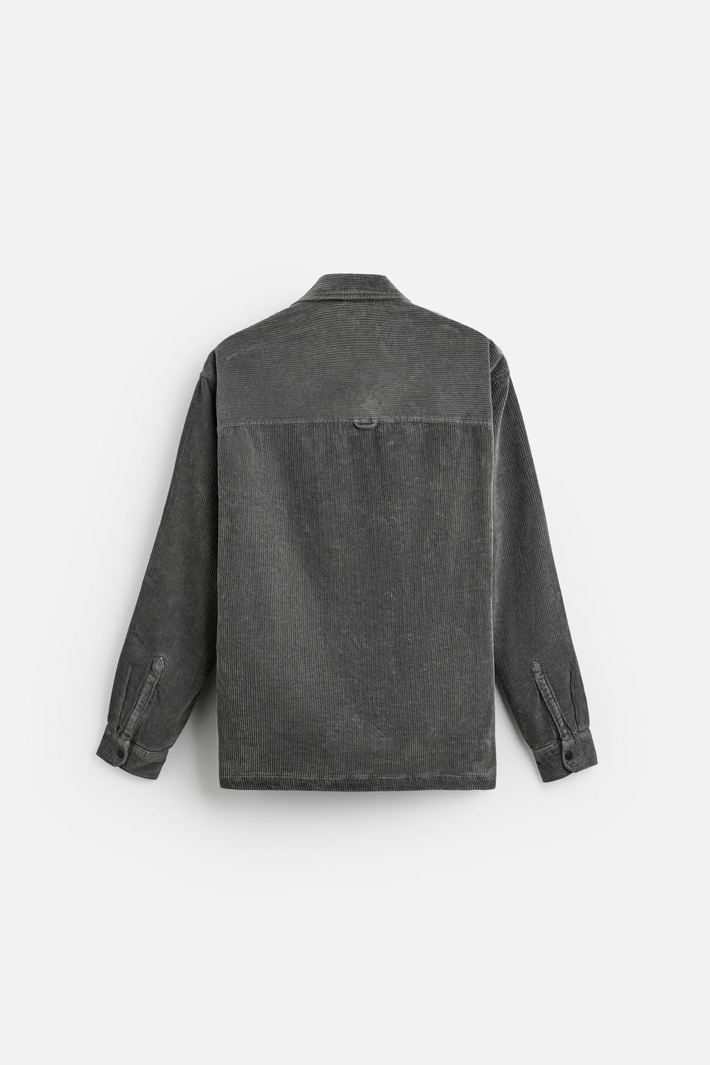 Over Shirt Zara Suede Shirt dark gray