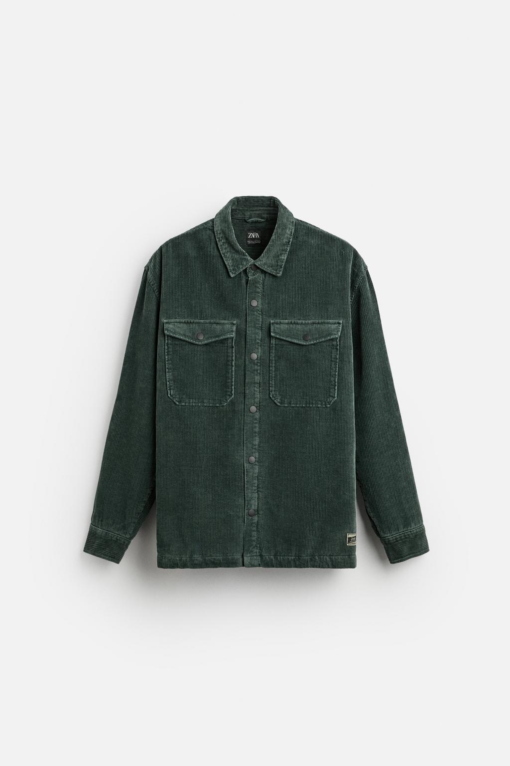 Over Shirt Zara Suede Shirt olive